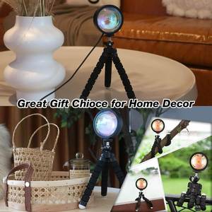 Dropshipping Modern Sunset Table Lamp Wall Background for the Bed Room Led <b>Rgb</b> Sunset Floor Light Night Projector Lamp - Product Image 5