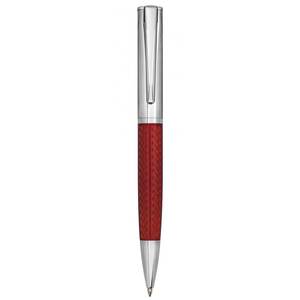 Bolígrafo Cromado con Cuerpo Metálico Rojo y Clip, Instrumento de Escritura - Product Image 3