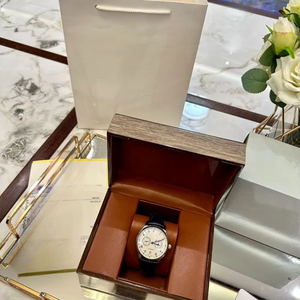 Reloj automático para hombre con esfera color crema, indicador de reserva de energía y correa de cuero azul para uso formal e informal - Product Image 5