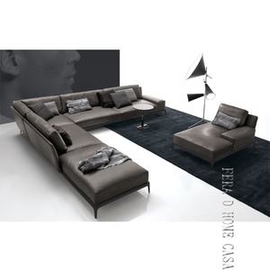 Canapés en cuir de style italien blanc canapé 3 places copie ensemble de canapé en cuir - Product Image 3