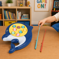 Jeu de pêche électrique pour enfants One Dollar Kids Dolphin avec plateau rotatif, jouet interactif parent-enfant, développe la motricité fine