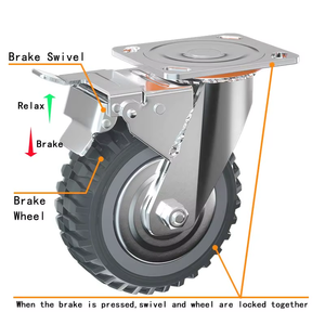 Roues <span class=keywords><strong>à</strong></span> <span class=keywords><strong>roulettes</strong></span> industrielles robustes en PVC avec roulement <span class=keywords><strong>à</strong></span> billes et frein pivotant - Haute performance de charge - Product Image 4