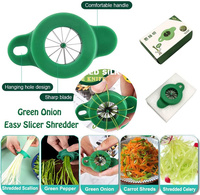 Artilugios de cocina para cebollas verdes, cebos de apio, 12 cuchillas de acero inoxidable, trituradora, cortador de cebolla verde, novedad