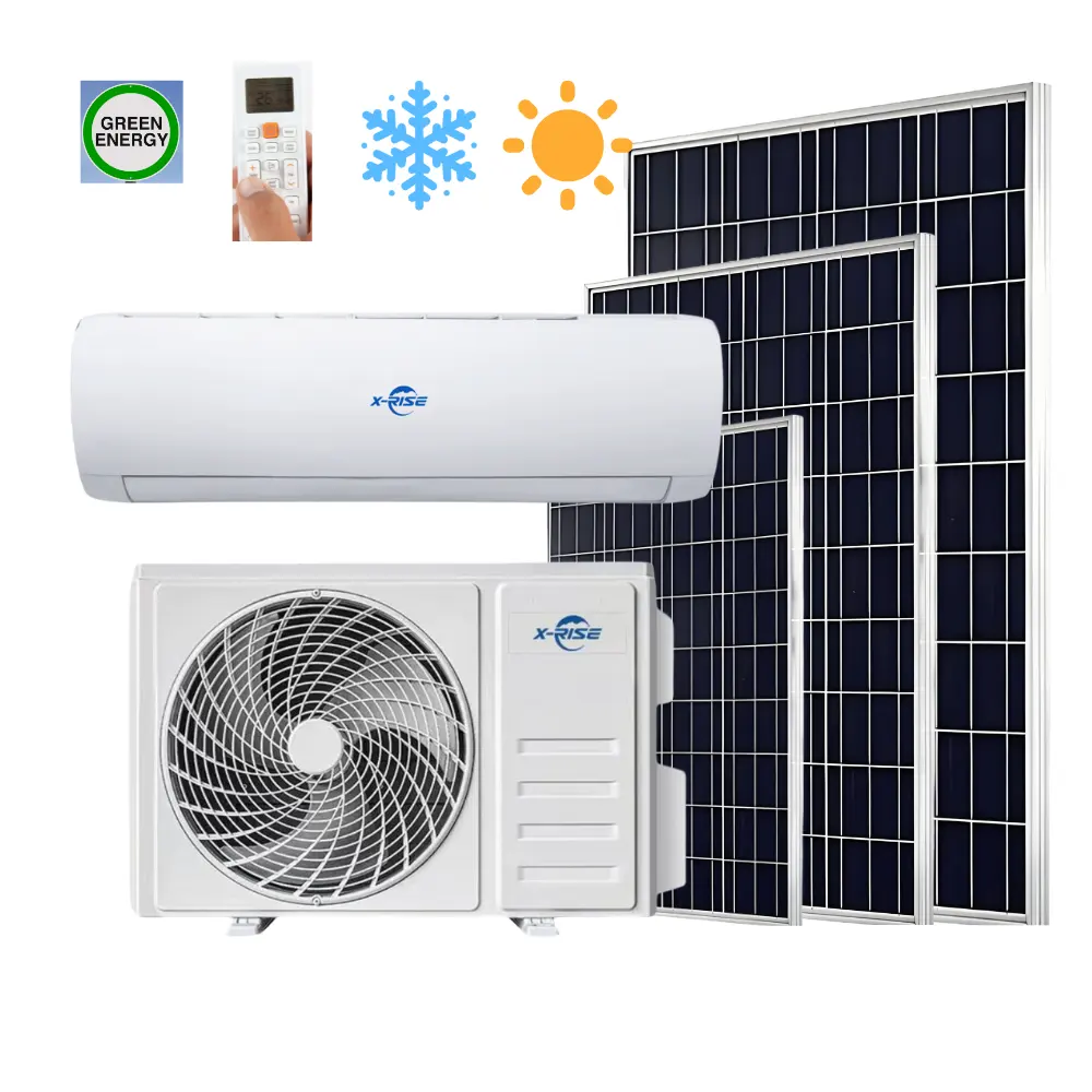 Ar Condicionado Solar Híbrido 9000BTU AC/DC, Conservação de energia, Certificação de eficiência energética e confortável, velocidade do vento