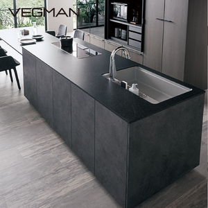 Hiện đại ánh sáng sang trọng thân thiện với môi tủ bếp tùy chỉnh thiết kế đảo Bếp tích hợp cửa kính bản lề melamine <span class=keywords><strong>Board</strong></span> <span class=keywords><strong>MDF</strong></span> - Product Image 2