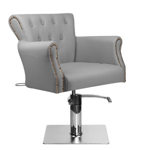 Moderno lusso Ber 8541 grigio per capelli sedia reclinabile sedia da barbiere in pelle sintetica acciaio e PU per salone mobili - Product Image 1