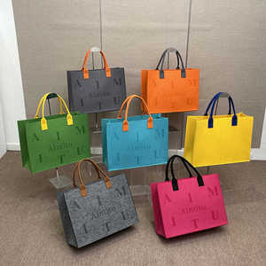 Bolsa <span class=keywords><strong>de</strong></span> <span class=keywords><strong>fieltro</strong></span> <span class=keywords><strong>de</strong></span> compras reutilizable <span class=keywords><strong>con</strong></span> letras a la moda <span class=keywords><strong>de</strong></span> nuevo estilo, bolsas <span class=keywords><strong>de</strong></span> <span class=keywords><strong>fieltro</strong></span> ecológicas <span class=keywords><strong>de</strong></span> gran capacidad <span class=keywords><strong>con</strong></span> logotipo impreso personalizado - Product Image 1