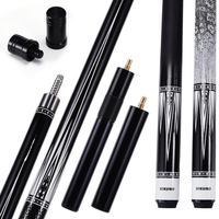 Tongkat Snooker/Pool Berkualitas Tinggi Maple Carbon 10.5mm 11.5mm 12.5mm Tip 1/2 Split Hitam 8 Ball