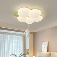 Lampu Langit-langit LED Bunga Kelinci Lucu Nordik untuk Kamar Anak-anak, Kamar Tidur, Ruang Belajar, Ruang Tamu, Dekorasi Rumah, Lampu Langit-langit Kreatif