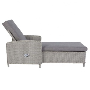 Leisure Modern Outdoor Aluminum Rattan <b>Recliner</b> Lounge Day Bed Foldable With Cushions for Hotel & Villa Use - Product Image 5
