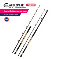 Caña de Pescar para Agua Salada, Pesca en Alta Mar, FUJI Guide, Jigging Pesado, Arrastre Máximo 26KG - 46KG, 1.8m 2.1m 2.4m 2.7m, para Atún y Marlín
