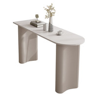 Stein-Quarzit-Bartisch für den Hausgebrauch Wandmontierte Trennwand Cremefarbener Balkon-Lounge-Minibar Minimalistischer Hochbeiniger Tisch Pur