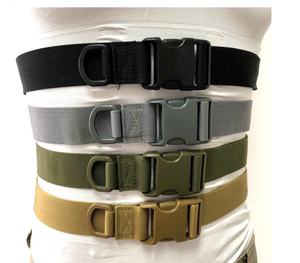 DFB0314 Ceintures en toile avec boucle en plastique, coloris camouflage vert, kaki, noir, avec crochet, pour la vente en gros et la personnalisation - Product Image 6