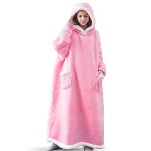 Áo choàng len flanel kẻ caro mùa đông, áo khoác có mũ trùm đầu, áo len rộng rãi, áo khoác unisex, áo len giả cashmere, áo khoác phao - Product Image 2
