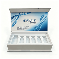 Boîtes cadeaux rigides magnétiques blanches personnalisées avec insert EVA intégré à 6 compartiments pour l'emballage de produits médicaux en flacons d'injection de peptides