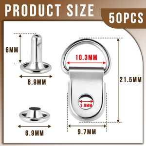 Sets Boot Lace Hooks Metal D Rings Shoes Lace Buckles With Rivets For Hiking Boot Repair Kit Shoe Tumbler <b>Wrap</b> Cup Leather Bag P - Product Image 2