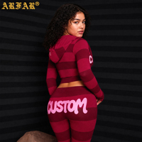 Ensemble de yoga 2 pièces pour femme : Crop top tricoté zippé à capuche et leggings évasés taille régulière, avec logo personnalisé, vente en gros, survêtement moulant