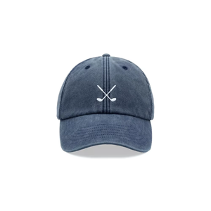 Casquette de baseball en jean bleu clair avec broderie de club de golf blanc sur le panneau avant, ajustable, unisexe, 6 panneaux, printemps-été, décontractée - Product Image 2
