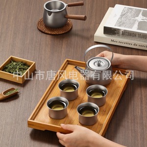 Pure Titanium Tea <b>Set</b> 7-Piece <b>Set</b> With <b>Teapot</b> Cups And Pot For Home Camping Gift Use Titanium Gray Eco-Friendly - Product Image 4