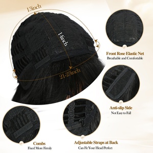 วิกผมยาวตรงแบบมีเลเยอร์พร้อมหน้าม้า ลดราคาพิเศษ สำหรับ<span class=keywords><strong>ผู้หญิง</strong></span> วิกผมลูกไม้โปร่งแสง HD  ไม่ใช่<span class=keywords><strong>ผม</strong></span>แท้ - Product Image 2