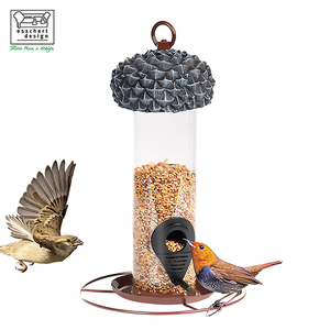 Esschert Design Étourneau grimpant Grande Mésange mésange bleue Moineau domestique moderne rond gland Mangeoire à oiseaux accrochée à une clôture - Product Image 1