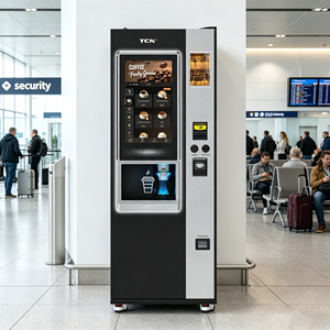 Machine à café automatique à écran tactile multi-paiements, avec SDK intégré, grains de café fraîchement moulus, capacité de 140 tasses, fabriquée en Chine - Product Image 1