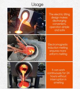 Fourneau de fusion métallique compact 10-100 kg pour fer/acier inoxydable/aluminium/cuivre, fourneau de fusion à induction rapide à moyenne fréquence - Product Image 2