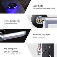 Tediton Retrofit Smart Lock con WiFi/NFC/Blue Electronic Card Lock Hotel para puerta Delantera se adapta al cerrojo existente