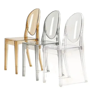 Modern Clear Round Back Hotel <b>Dining</b> <b>Chairs</b> Polypropylene Acrylic Plastic for Party Events - Product Image 6