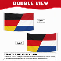Drapeau personnalisé en polyester 3x5 pieds, drapeau Allemagne Pays-Bas, bannière robuste combinée Allemagne Pays-Bas avec œillets pour jardin et maison