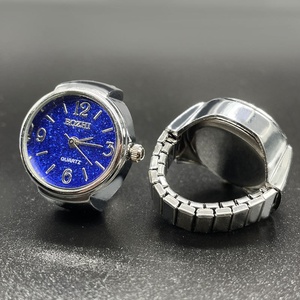 Montre bague simple de style coréen, cadran rond à quartz, chiffres arabes, bracelet élastique, mini montre bague pour <span class=keywords><strong>étudiant</strong></span>s et couples - Product Image 1