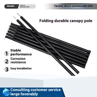 Tige de support de tente d'auvent de style camping extérieur de 2.4m Support de fer segmenté à 4 sections Accessoire de poteaux de tente épaissi de 25mm