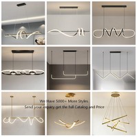 Lustre moderne à LED noir avec anneaux, plusieurs têtes, globe, pour salle à manger, bar, hôtel