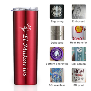 Tazas <span class=keywords><strong>de</strong></span> Viaje Promocionales, Termo <span class=keywords><strong>de</strong></span> Doble Pared <span class=keywords><strong>de</strong></span> Acero Inoxidable, 20 oz, Delgadas, Cilíndricas, con Tapa Deslizante y Pajita - Product Image 6