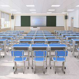 Arredamento per Aule Scolastiche, Set <span class=keywords><strong>Scrivania</strong></span> e Sedia per Studenti Regolabile <span class=keywords><strong>in</strong></span> Altezza, Tavoli e <span class=keywords><strong>Sedie</strong></span> <span class=keywords><strong>in</strong></span> MDF per Scuole Primarie - Product Image 2