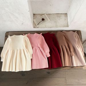 Ins gaun katun bayi perempuan, pakaian luar sweater rok termal musim gugur dan musim dingin - Product Image 3