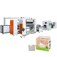 Máquina de plegado de pañuelos faciales con grabado completo, máquina de pañuelos sanitarios desplegables, máquina convertidora de pañuelos