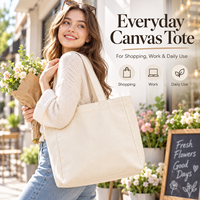 Sac fourre-tout en toile de coton personnalisable, moyen, avec fermeture éclair, bandoulière et soufflet latéral pour les voyages quotidiens