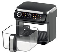 Friteuse à air chaud 5,5 L grande capacité, écran tactile numérique, sans huile, cuisson rapide, facile à nettoyer avec fenêtre transparente