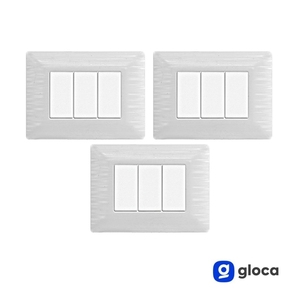 สวิตช์ติดผนังโกลก้า 3 ช่อง พลาสติก 3 สวิตช์ ติดตั้งง่ายสำหรับใช้ในบ้าน - Product Image 3