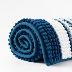 <span class=keywords><strong>Tapis</strong></span> de bain en Polyester recyclé à rayures, Chenille, Super doux, Absorption <span class=keywords><strong>d</strong></span>'eau, séchage rapide, lavable, <span class=keywords><strong>tapis</strong></span> pour <span class=keywords><strong>évier</strong></span>, baignoire - Product Image 1