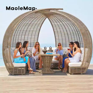 Lit d'extérieur en <span class=keywords><strong>aluminium</strong></span> sièges canapé de <span class=keywords><strong>jardin</strong></span> luxuriant rotin pomme lit <span class=keywords><strong>transat</strong></span> cabana extérieur lits de jour chaise de soleil patio canapé ensemble - Product Image 5