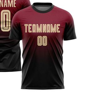 เสื้อฟุตบอลสีดำแดงเลือดนกแขนสั้นสำหรับผู้ชาย ระบายอากาศได้ดี เหมาะสำหรับการฝึกซ้อมและการแข่งขัน ชุดทีม - Product Image 2