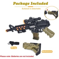 Jouet de pistolet mitrailleur électrique M416 pour enfants, tête de pistolet télescopique, fusil réaliste, jouet de pistolet à piles avec effets lumineux et sonores