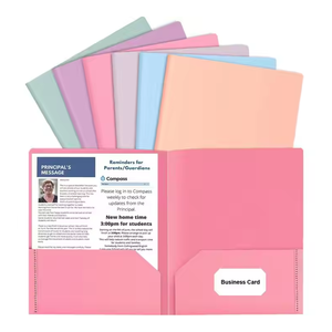 Dễ thương màu PP nhựa tập tin túi với túi và chủ thẻ kinh doanh trang trí túi thư mục cho tài liệu lưu trữ - Product Image 1