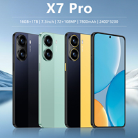 Smartphone 5G LTE X7 Pro Global de Haute Qualité, Écran HD 7,3'', Batterie 7800 mAh, 16+1 To, Android 15, Processeur Decacore Gaming, Caméra Arrière 108 MP