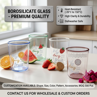 Fruitdiary Sapglas Privélabel Leverancier ODM Watermeloen Dragon Aardbei Sinaasappel Drinkglas Rand Borosilicaat Groothandel