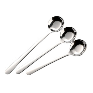 Cuillère à mélanger créative à long manche et fond plat, en acier inoxydable 304, finition miroir dorée, design minimaliste - Product Image 5