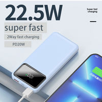 Batterie Li-Polymère Ultra-Fine 10 000 mAh à Haute Capacité avec Affichage LED, Double Port USB et Charge Rapide Ultra-Rapide 20W pour Urgences