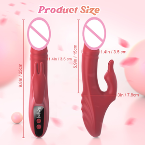 9種類の強力な振動、クリトリス刺激、リアルなディルドバイブレーター、LEDディスプレイ、Gスポット刺激、バニーラビットバイブレーター（女性向け） - Product Image 6